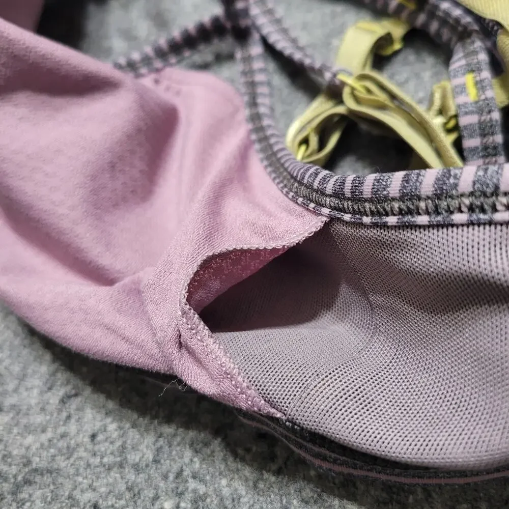 Lululemon Bra Women 4 XXS 2XS Hyper Stripe Seek The Heat Bralette Yoga Athletica